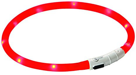 Kerbl Pet Maxi Safe LED-Halsband, rot, Länge 55 cm