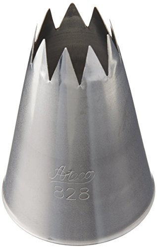 Ateco 828 Spritztülle mit offenem Stern, extra groß, Edelstahl