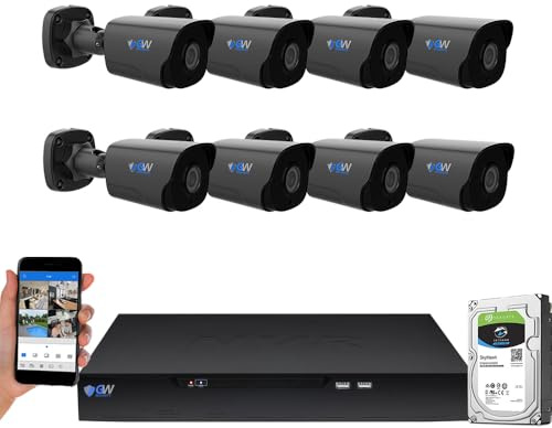 GW Security Inc 1080P HD-CVI 16 Channel Video Security Camera System - Twelve 2MP Weatherproof 2.8-12mm Varifocal Zoom Dome Cameras, 30-IR LED 80ft Night Vision, Long Distance Transmit Range (984ft), Pre-Installed 4TB HDD