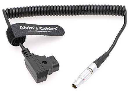 Alvin's Cables 2-Pin Stecker auf D-Tap Spiralkabel für SmallHD Monitor, Blackmagic Pyxis 6K, Z CAM E2, für DJI Ronin RS3, Teradek Bond