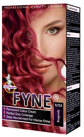FYNE Coloration permanente bordeaux pour femme - Crème de coloration à domicile avec après-shampoing intégré - Douce, durable, facile à utiliser, convient à tous les types de cheveux - Obtenez des