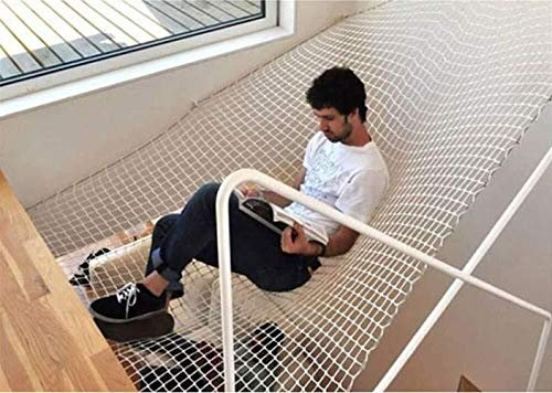 MJHETCY Dekor Netz, Kinderschutz Kletterseil, Weiß Kindersicherheitsnetz,Schutznetz, Seilnetz Innere Klettern Draussen Dekorationsnetz Balkon Geländer Treppe Anti-Fall-Netz Garten Zaun(2x2m)