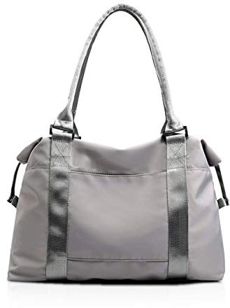 NICOLE & DORIS wasserdichte Reisetasche für Damen Seesack Wochenendtasche Handgepäcktasche Leichte Sporttasche Unisex Gym Tasche Grau