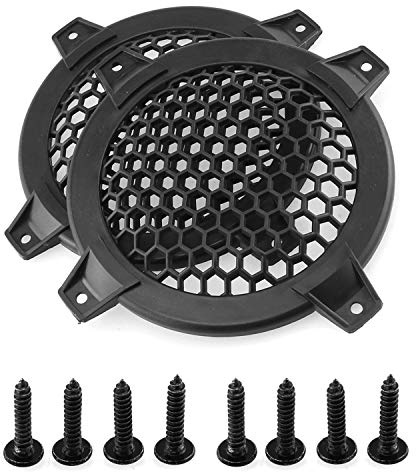 DGZZI 4Inch Grill Cover 2PCS 4inch Black Round ABS Plastic Mesh Grilles Car Audio Speaker Covers Woofer Subwoofer Grill