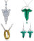 HJYZY 4 Stück Damen Halskette mit Ring Anhänger Schmuck Arvven Kette Anhänger Elfen Schmuck Elfengrüne Lorien-Brosche/Halskette/Ohrringe