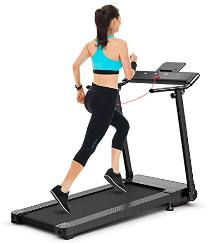 COSTWAY Elektrisches Laufband mit 2 Modi | 12 Programmen | LED-Touchscreen | 1-10 km/h | klappbar und rollbar | Handy-/iPadhalterung | bis 90 kg belastbar, Fitnessgerät zum Laufen, Gehen und Joggen