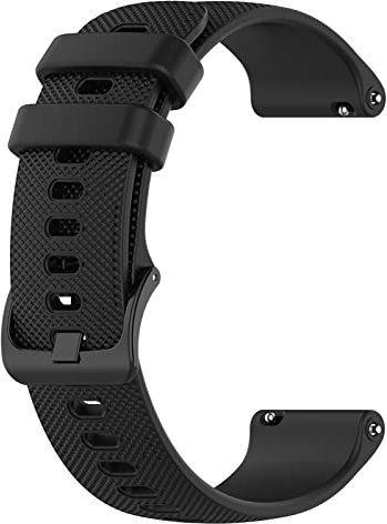 LOKEKE Bracelet de rechange en silicone pour Venu 2 Plus - 20 mm - Compatible with Garmin Venu 2 Plus/Forerunner 55/245 (noir), Acier inoxydable, Quartz synthétique.
