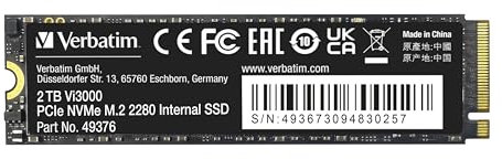 Verbatim Disque Dur Interne SSD Vi3000 2 to PCIe NVMe M.2 2280