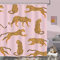 Bonhause Duschvorhang Rosa Leopard Tropische Tier Gepard Duschvorhänge 180 x 200 cm Anti-Schimmel Wasserdicht Polyester Stoff Waschbar Bad Vorhäng für Badzimmer mit 12 Haken