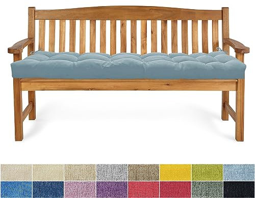 PHUSTJKL Bankauflage Bankkissen 115X50X6CM Sitzkissen für Bank rutschfeste Bankpolster Gartenbankkissen Rückenkissen Schaukel Stuhlkissen für Outdoor/Indoor Gartenmöbel Terrasse-Blau&Weiß
