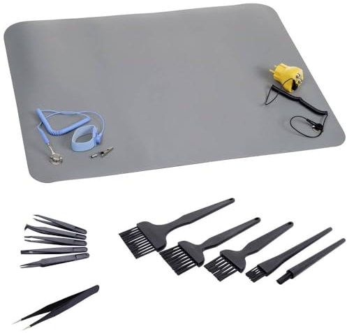 QUADRIOS ESD-Tischmatten-Set Grau (L x B) 600 mm x 400 mm