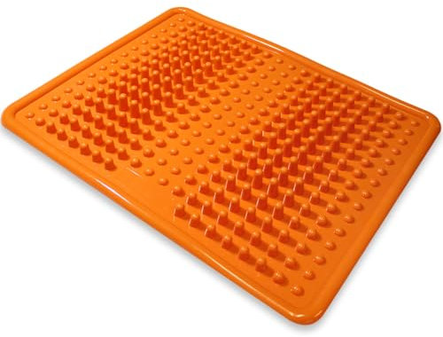 Fenzer Tapis de massage des pieds, acupression, relaxation, réflexologie pour fasciite plantaire, talon, douleur de la voûte plantaire et stress (orange)