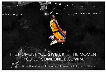 SORECI Leinwandposter Kobe Bryant aus berühmten Kobe-Zitaten, Wandkunst, Dekordruck, Gemälde für Wohnzimmer, Schlafzimmer, Dekoration, ungerahmt, 30 x 45 cm