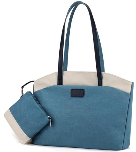 zhongningyifeng Sac à main en toile femmes 14 pouces sac pour ordinateur portable grande capacité mode sac à bandoulière Shopping sac de voyage