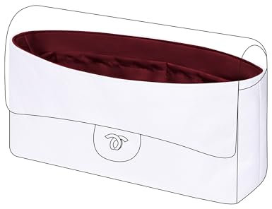 DGAZ Leichter Handtaschen Organizer, Seide und Dupont Papier Innentaschen für Chanel CF Classic Flap Taschen, Tasche in Tasche Organizer für Luxustaschen (Mini 20, Rouge Grenat)