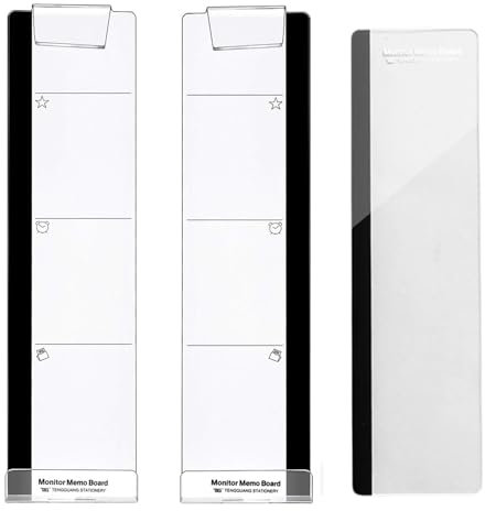 3 Computer Monitor Memo Board - Acrylic Monitor Message Board with Phone Holder - Monitor Sticky Note Holder | for Computer Monitors Screen