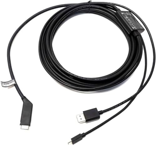 GFTVRCE 6m Black Replacement VR Cable for HP Reverb G2, Compatible with PC, DP & USB Type-C, Male-to-Male Connector, Round Shape, Both Indoor & Outdoor Use, 1st Generation