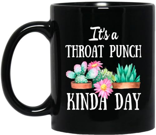 kisoyo Lustige Keramik-Kaffeetasse mit Aufschrift It's a Throat Punch Kinda Day, 325 ml