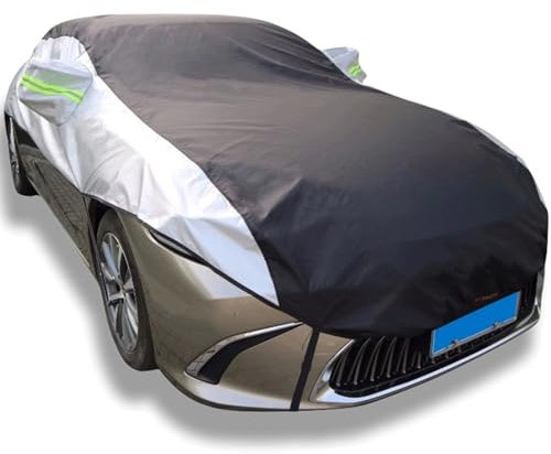Halbgarage für Skoda Kamiq, Autoplane für Schnee, Regen, UV-Staubschutz, individuell Oxford-Stoff Kratzfest Autodachabdeckung mit Reflektorstreifen