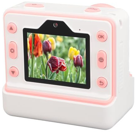 Fotocamera a Stampa Istantanea con Doppio Obiettivo, Fotocamere Digitali Istantanee 1080P HD 48MP con Schermo IPS da 2,4 Pollici, Funzione di Temporizzazione Flash con Zoom