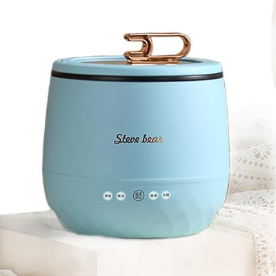 Hdylianx Japanese Mini Electric Rice Cooker with Steamer Basket for 1-3 People,1.8L Auto Keep Warms colored food grades non -stick internal pot food for Cooking Rice, Porridge, and Soup (Sky Blue)