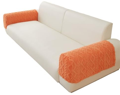 UALXPAO 1 Set/2 Pezzi Copri braccioli Elastici Morbidi for Divano, proteggono i Tuoi mobili e migliorano l'arredamento della Tua casa Fodere Antiscivolo per Braccioli del Divano(Orange)