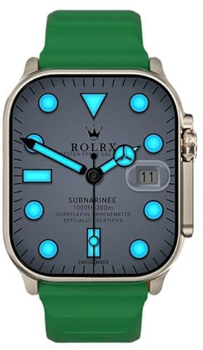XINDADA HK9 Ultra 2 Max Gen4 Smartwatch 49mm AMOLED Screen 2GB Rom ChatGPT2.0 Compass Local Music TWS OLED Smart Watch for Men And Women (Green Strap)