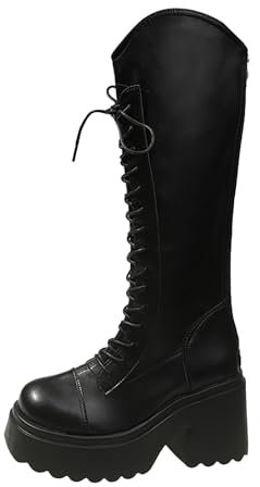 Yekdmxop Stivali Donna Polpaccio Largo Stivali Alti Al Ginocchio Da Donna Impermeabile Comode Boots Donna Con Tacco Senza Tacco Stivali Da Equitazione Per Donna Comoda Autunnali Invernali
