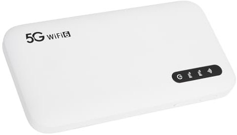 Mobiler 5G Hotspot, Tragbarer WiFi 6 Hotspot Router mit SIM Kartensteckplatz, Mobiles Hochgeschwindigkeits Hotspot Gerät mit Touchscreen, 16 Angeschlossene Geräte, Weiß