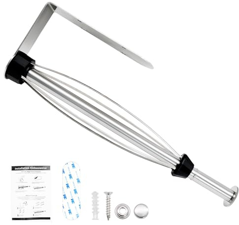 FORYNXHWIN Küchenrollenhalter Ohne Bohren - Einhandreißen, Paper Towel Holder mit Dämpfungseffekt, Unterschrank/Wand Selbstklebend oder Gebohrt Rollenhalter Für Küche Aufbewahrung & Organisation