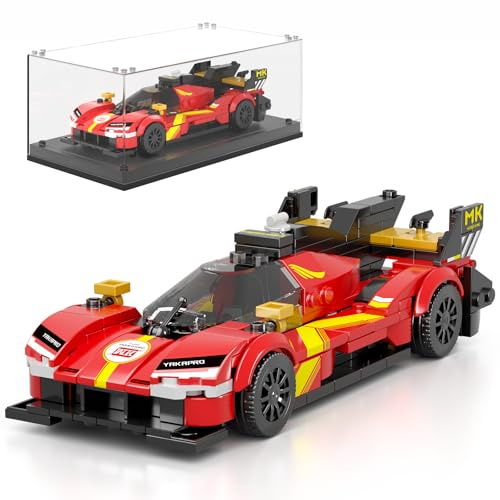 Mould King 27100 Technik Speed Champion Klemmbausteine Auto F499P Supersportwagen Bausteine Rennwagen Mit Acryl Display Box Geschenk Für Erwachsene Und Jugendliche(355 Teile)