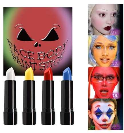 HASAIKA® Halloween Lippenstift Set, 4 Farben Lippenstift matt sets, Lang anhaltend und wischfest, geeignet für Halloween-Make-up, Cosplay
