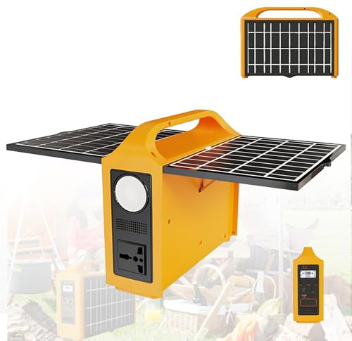 Lissontine Estación De Energía Portátil De 100w Carga Solar, Batería Lifepo4 De Respaldo De 76.8wh, con Salida USB Tipo C Ca/CC. Carga con Paneles Solares. Carga Rápida para El Hogar Y Senderismo