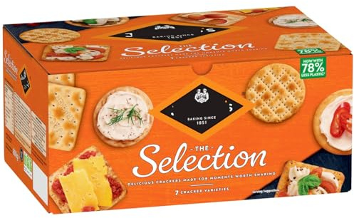 Crackers the Selection 800g - 7 Cracker Varieties Perfect for Every Cheese Board - Free From Artificial Colours. Suitable for Vegetarians