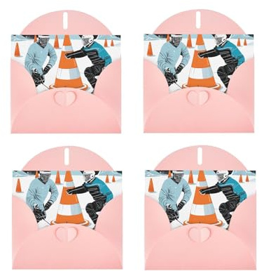 YHNNH Grußkarte aus Fotopapier mit Eishockey-Muster, mit Umschlag, innen blanko, für Weihnachten, Geburtstag, Hochzeit