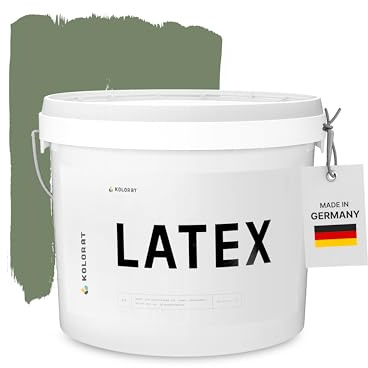 Kolorat® Latexfarbe, Waldgrün 5L – Abwaschbar & seidenmatt | Made in DE | Hochdeckend, geruchsarm, abwaschbar, seidenmatt, für Küche, Bad & Flur, atmungsaktiv