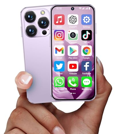 BLKE Verbessertes Mini-Smartphone, 4G, Mini-Smartphone, entsperrt, 9,9 cm (3,9 Zoll), HD, Vollbild, 1950 mAh, Android 12, Dual-SIM 3 GB + 32 GB, weltweit kleinstes winziges Handy, 4G, kleine Handys