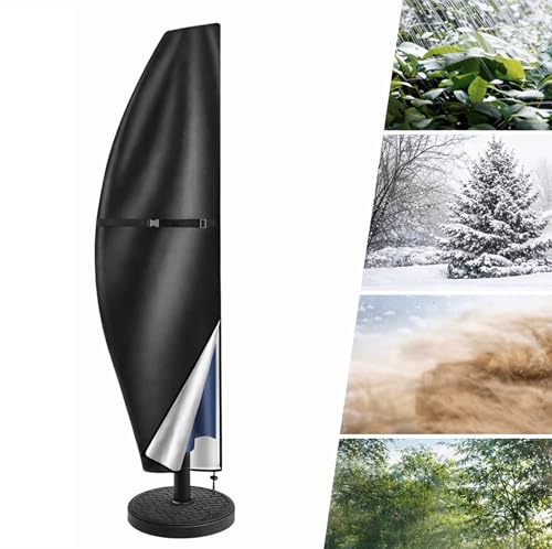 Housse de Parasol Déporté 4x3 Grande Taille – Housse de Protection Parasol Déporté 3x3 Imperméable – Jusqu’à 4 m Rond & Parasol Rectangulaire 4x3 m Replié – Anti-UV, Anti-Vent, Usage Extérieur