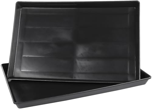 NESTINGHO 2pcs Cage Tray for Replace Odor Resistant Stain Resistant Black Plastic Parakeet Cage Poop Tray Dog Crate Replacement Suitable for Bunny