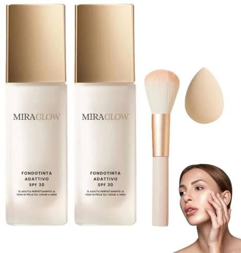 Miraglow Fondotinta Adattivo Over 50 SPF30+ con Pennello 30 ml