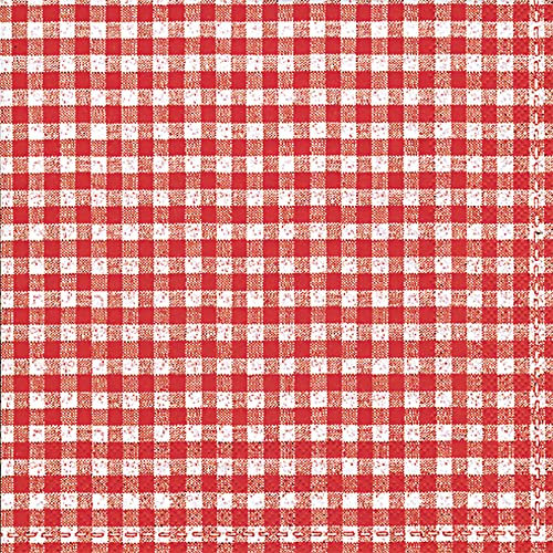 Ideal Home Range L13310 Servietten, 3-lagig, Vichy Bayern rot, 20 Stück, Papier, Mehrfarbig
