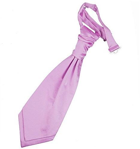DQT Boys Plain Satin Pre-Tied Scrunchie Cravat - Wedding Pageboy Formal - Lilac