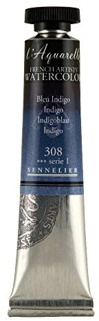SENNELIER L'Aquarelle French Watercolor, 21ml Tube, S1 Indigo