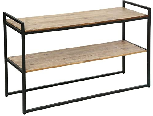 ATMOSPHERA CREATEUR D'INTERIEUR ATM-102413 Run Vous Déco Konsole/2 Etagen, Holz, Akazienholz/Metall, Braun, L 120 x B 40 x H 75 cm