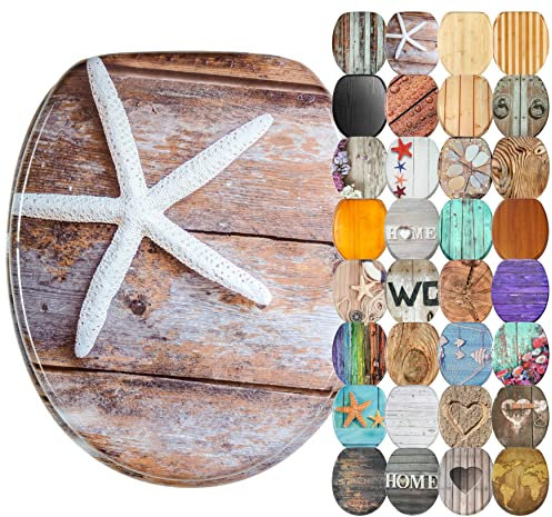 Sanilo WC Sitz mit Absenkautomatik, viele schöne Holz Toilettendeckel zur Auswahl, hochwertige und stabile Qualität (Bahia)