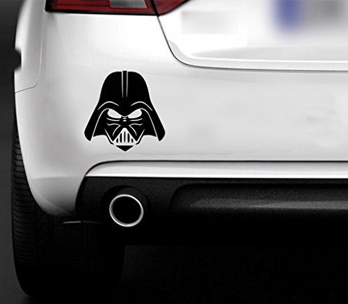 Mr Wheel Trims Vinyl-Auflkleber Star Wars Darth Vader für Auto, Van, Wand, Fenster, Möbel, Laptop, Schwarz
