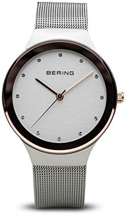 Bering Women's Quartz Watch, 34 mm Stainless-Steel Case and Dial, Milanese Strap, Sapphire Crystal, 3 ATM, 12934