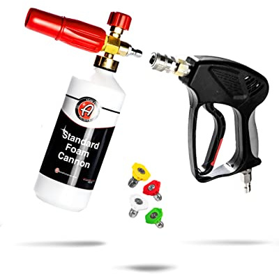 Adam's Standard Foam Cannon & Snub Nose Combo - Foam Cannon Soap Sprayer for Car Wash, Patio & House Cleaning | Sprayer Cleaner Cannister for Pressure Washer