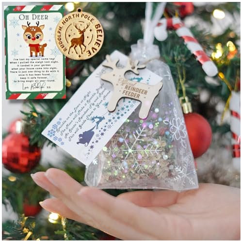 Magical Reindeer Food Christmas Eve Box Fillers – Biodegradable Glitter Oats, Handmade Kids Xmas Eve Stocking Filler Craft Activity & Family Tradition