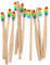 Sobotoo Naturbambus-Zahnbürsten, weich, für Kinder, umweltfreundlich, Holzkohleborsten, Zahnpflege, Regenbogenfarben, 6 Stück